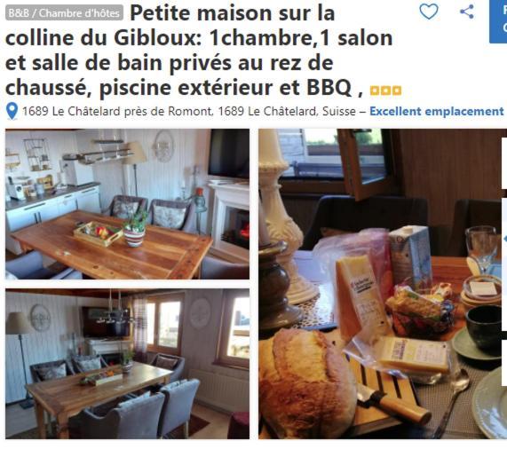 Petite Maison Sur La Colline Du Gibloux: 1Chambre,1 Salon Et Salle De Bain Prives Au Rez De Chausse, Piscine Exterieur Et Bbq , Le Châtelard-Montreux Exterior photo